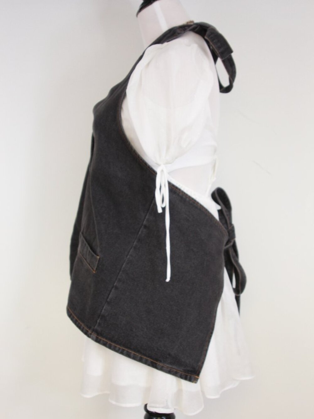NWT Lioness Hills Washed Black Denim Halter Top‎ Oversized Western Boho Chic - Picture 3 of 8